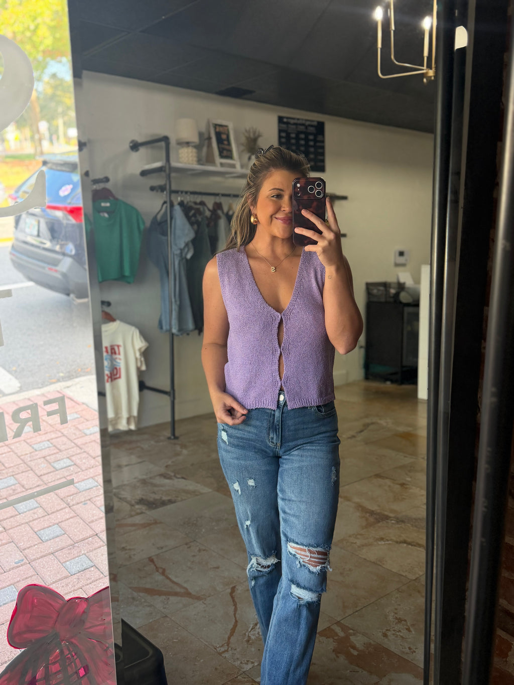 Lavender Knit Vest