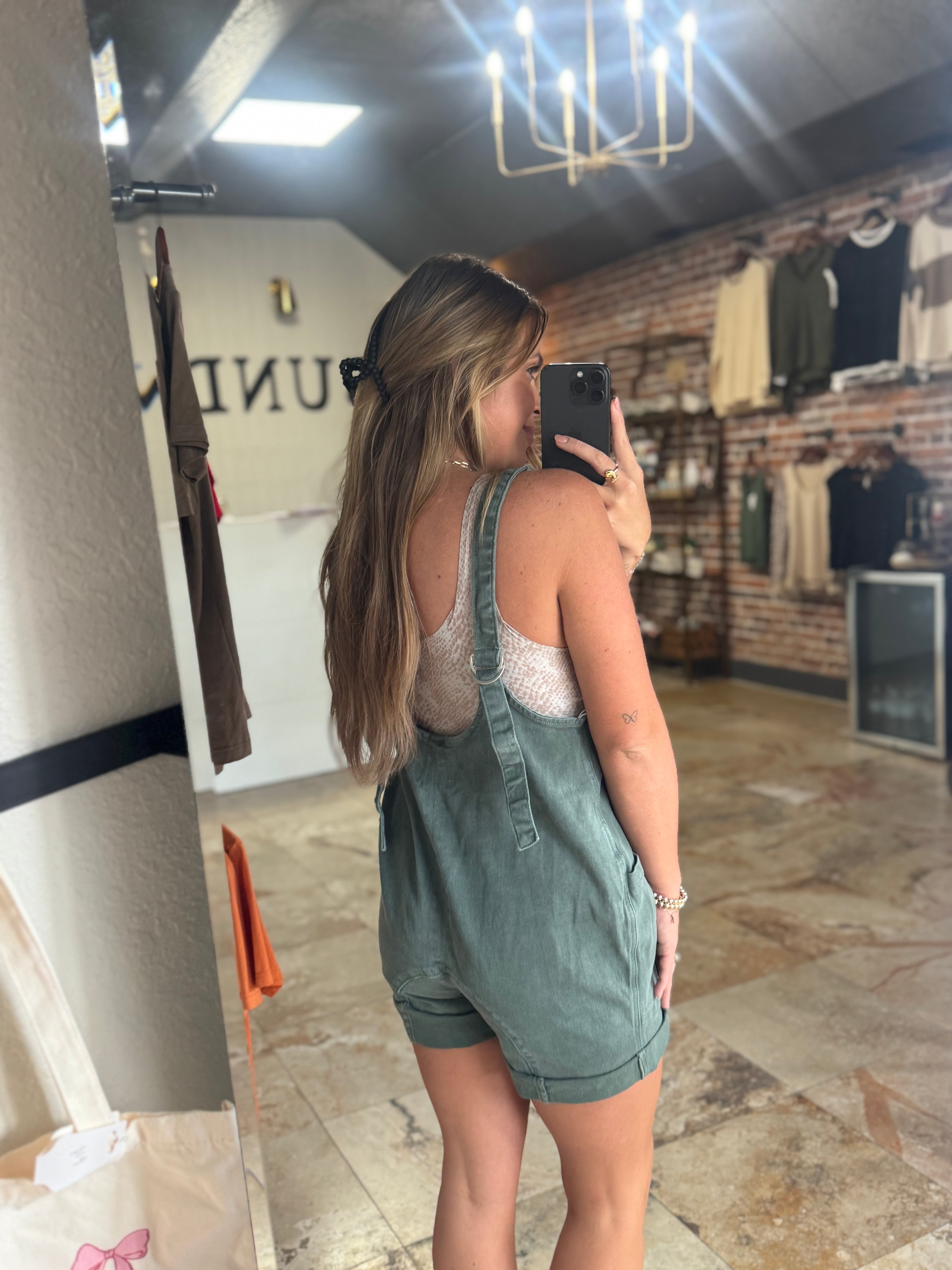 Sage adjustable Romper