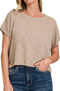 Mocha Cropped Tee